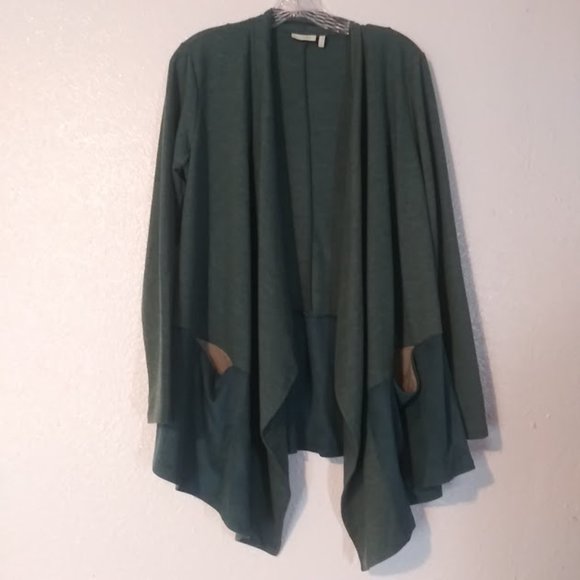 Logo Lounge women's size S green open cardigan sweater - Picture 1 of 13
